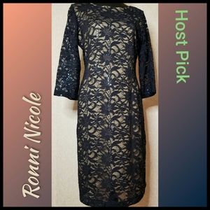 Ronni Nicole*Navy Lace Sparkle Dress